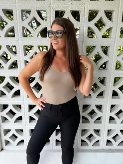 The Basics Bodysuit In Light Mocha