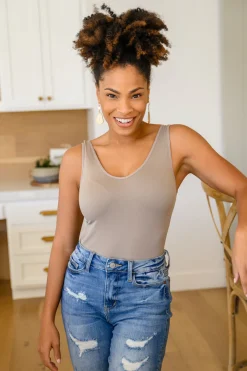 The Basics Bodysuit In Light Mocha