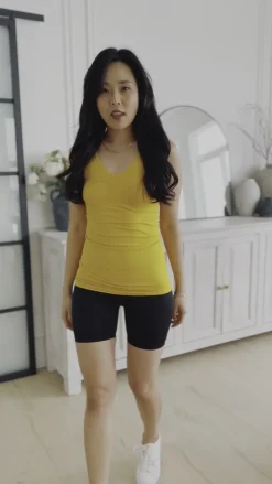 The Basics Reversible Longline Tank in Mustard - 4/8