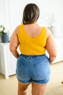 The Basics Reversible Longline Tank in Mustard - 4/8