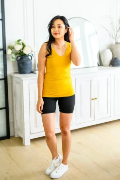 The Basics Reversible Longline Tank in Mustard - 4/8