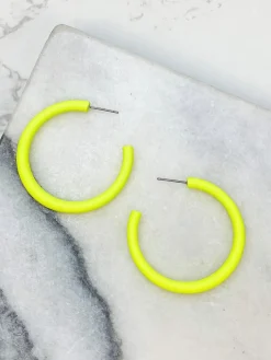The Classic Enamel Hoop - Neon Yellow