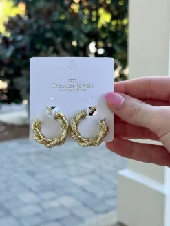 The Jennifer Hoop Earrings by Treasure Jewels