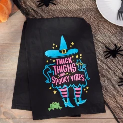 'Thick Thighs and Spooky Vibes' Kitchen Towel