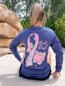 'Think Pink' Long Sleeve Tee by Simply Southern