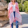 Tie Dye Tassel Kimono - Pink