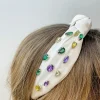 Top Knot Jewel Headband - White Multi