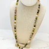 Tortoise Stone & Gold Beaded Long Necklace