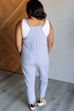 Totally Me Spaghetti Strap Jumpsuit in Heather Grey