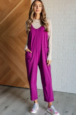 Totally Me Spaghetti Strap Jumpsuit in Light Plum
