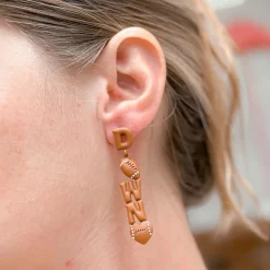 'Touch Down' Football Dangle Earrings