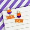'Trick or Treat' Dangle Candy Corn Enamel Earrings