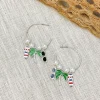 Tropical Charm Pearl Hoop Earrings