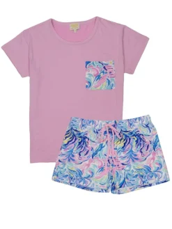 T-Shirt & Shorts Pajama Set by Simply Southern - Watercolor