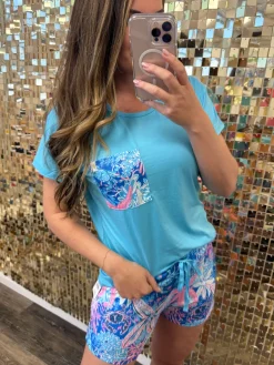 T-Shirt & Shorts Pajama Set by Simply Southern - Reef