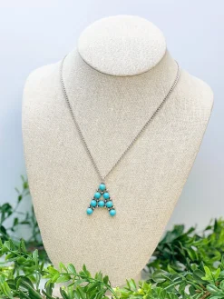 Turquoise Semi-Precious Initial Pendant Necklaces