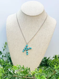 Turquoise Semi-Precious Initial Pendant Necklaces