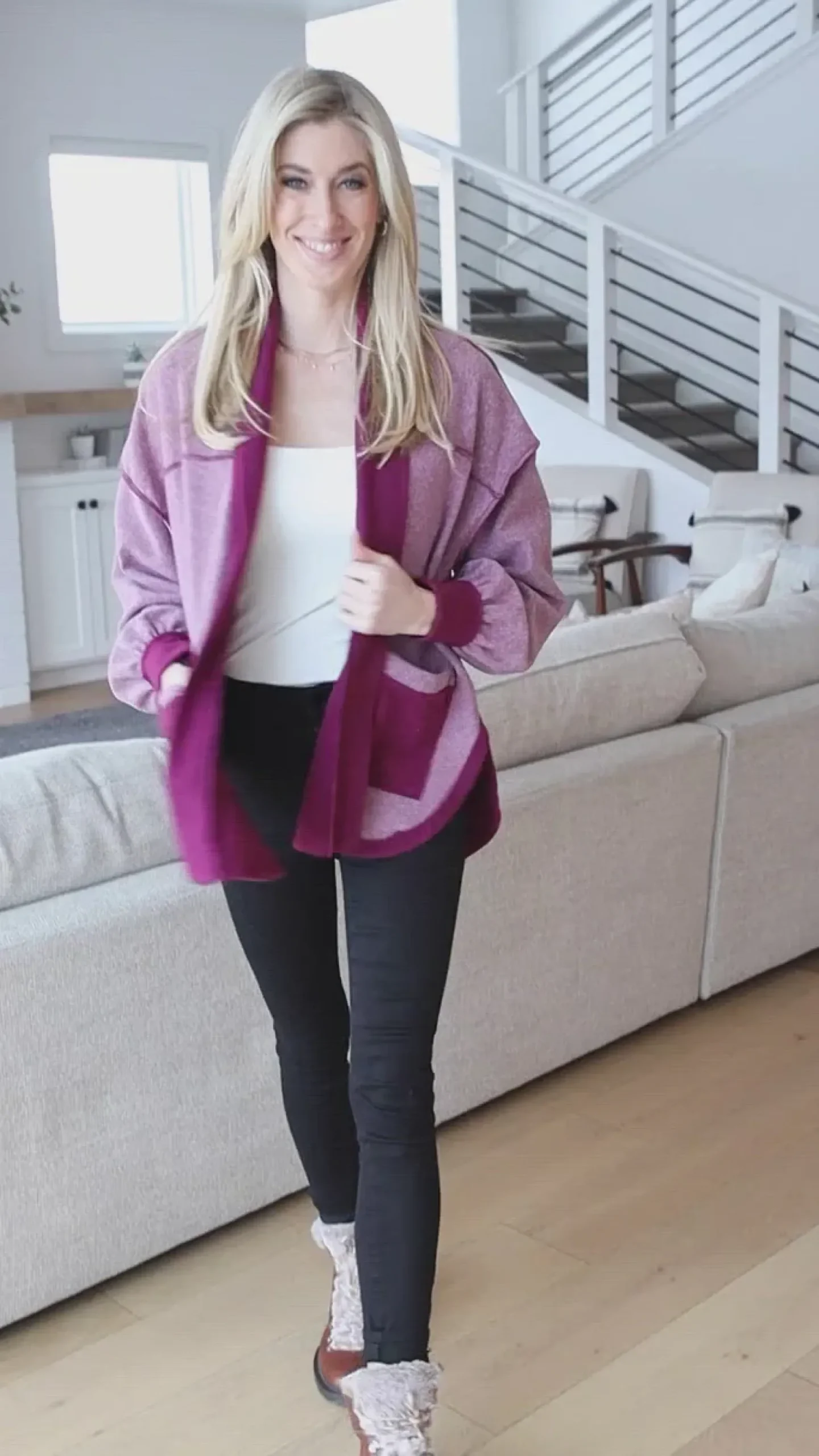 Two Hearts Jacket In Plum