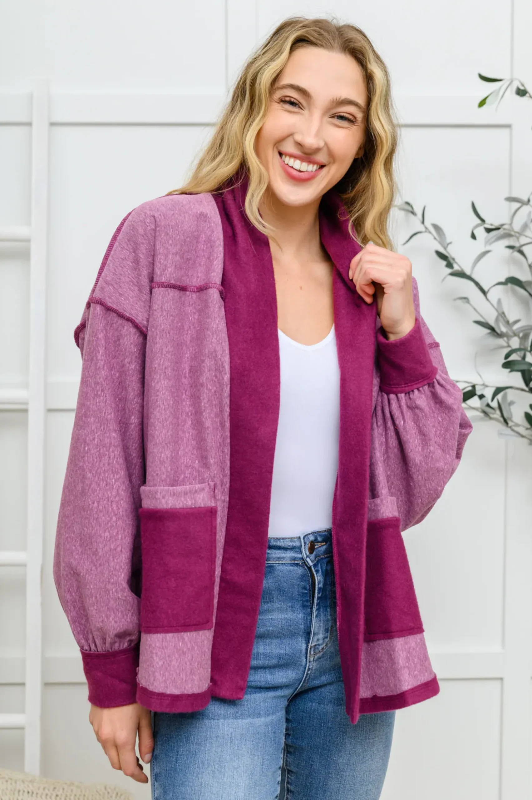 Two Hearts Jacket In Plum