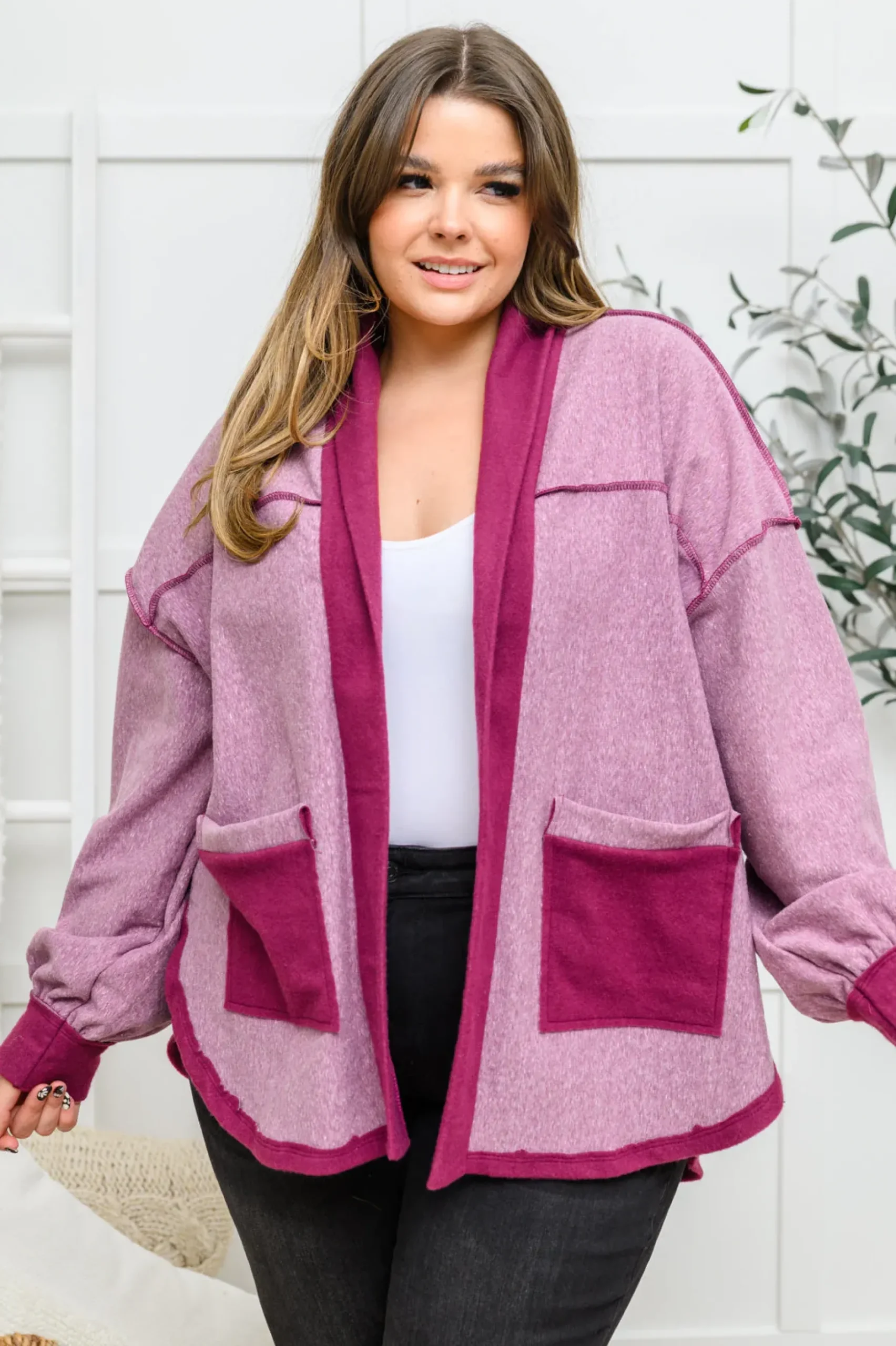 Two Hearts Jacket In Plum