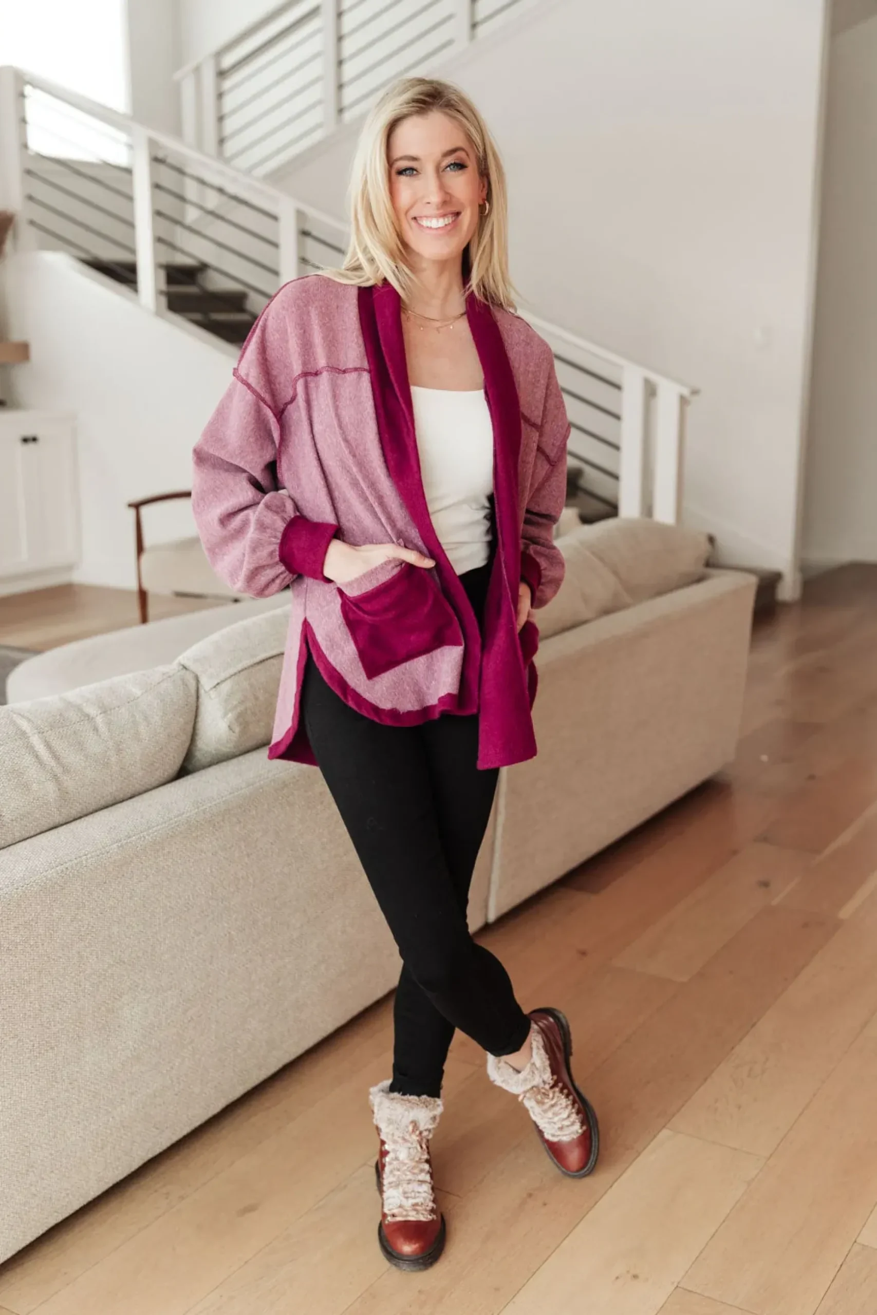 Two Hearts Jacket In Plum