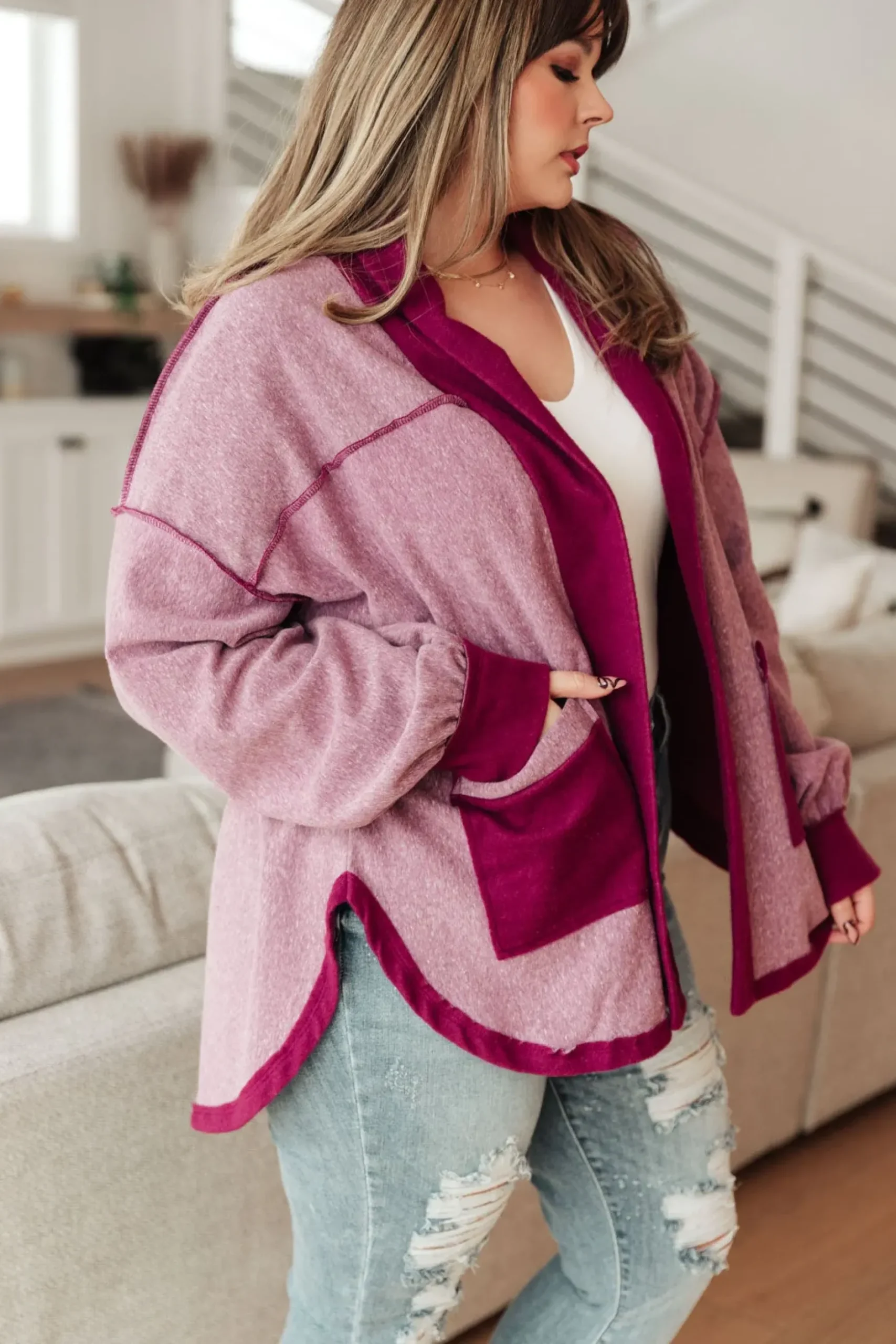 Two Hearts Jacket In Plum