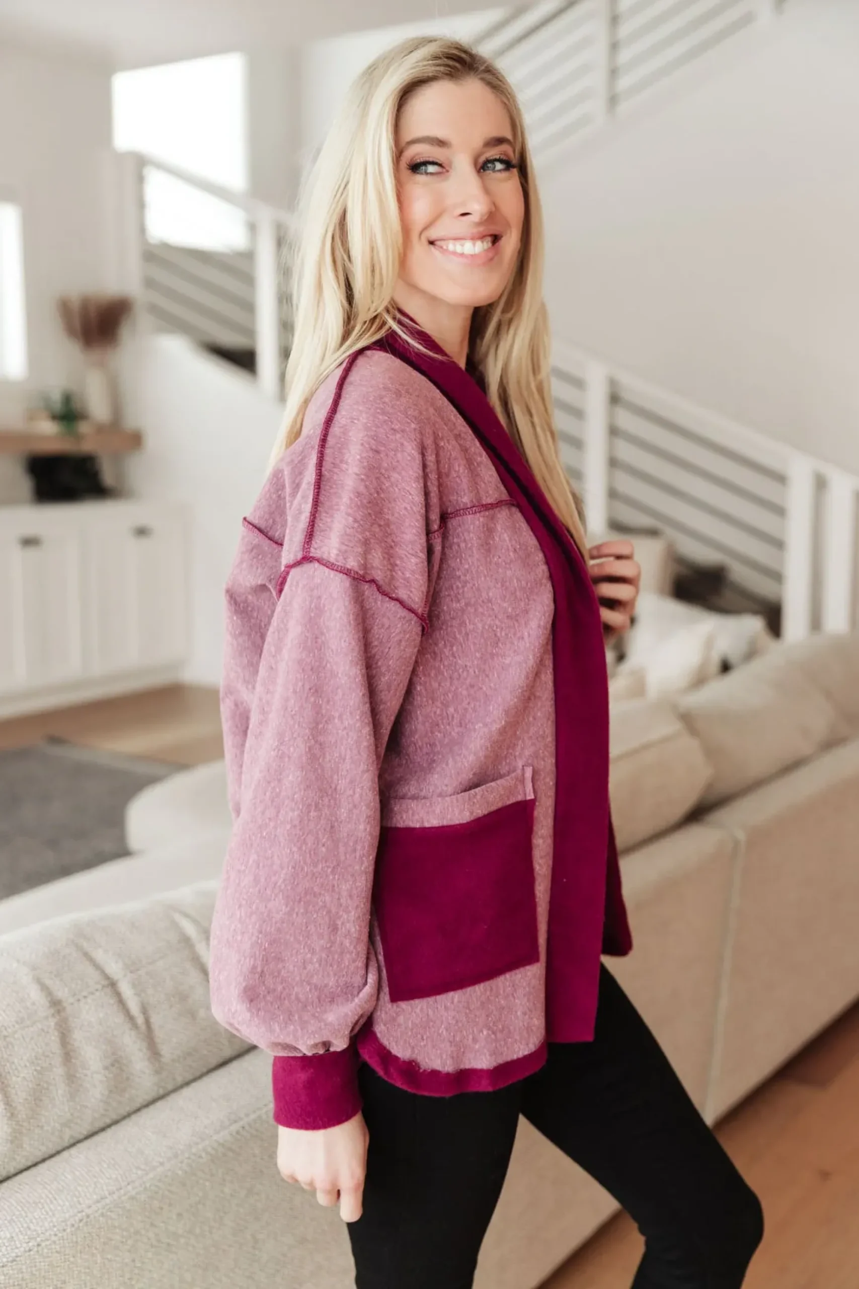 Two Hearts Jacket In Plum