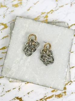 Two Tone Chain Link Earrings