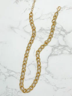 Two Tone Gold Plated Link Necklace