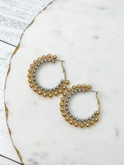 Two Tone Hoop Layered Hoop Earrings