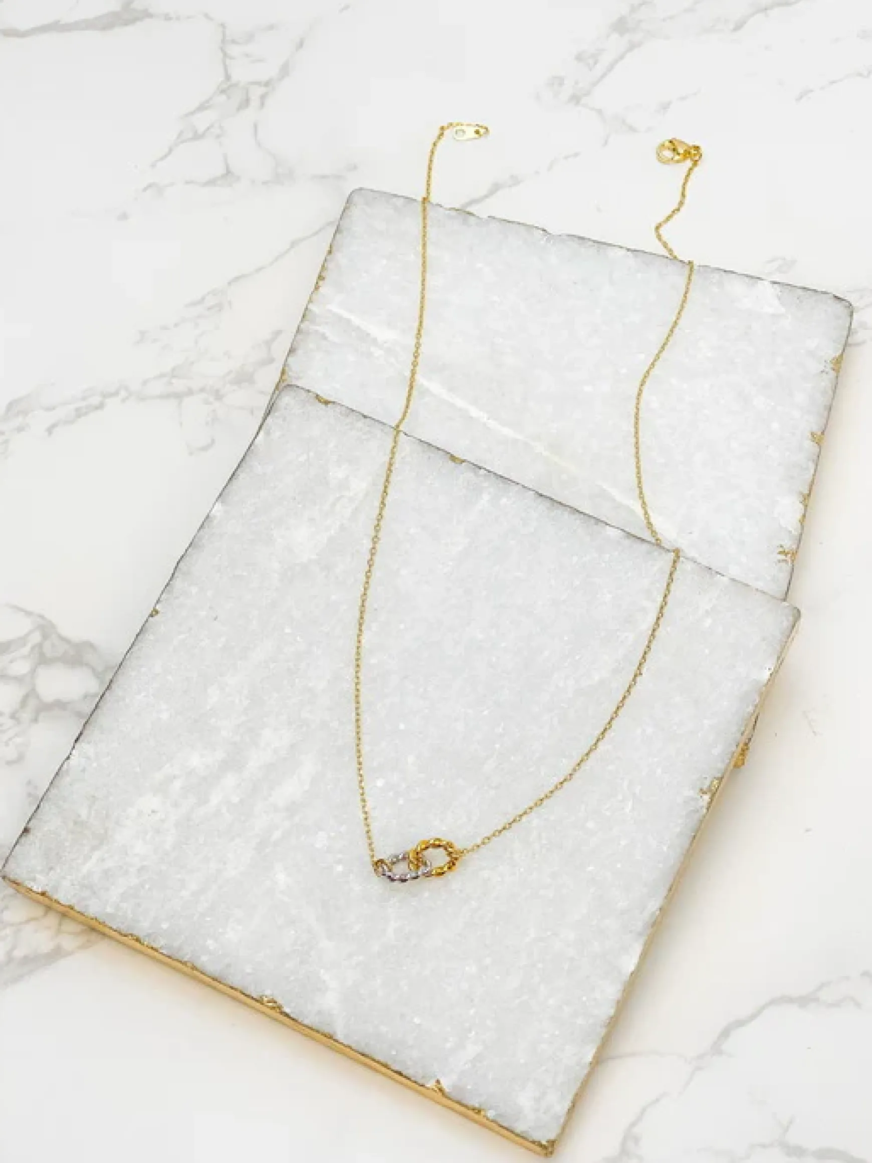 Two-Tone Gold Dipped Dainty Chain Necklace