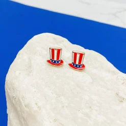 Uncle Sam's Hat Signature Enamel Studs by Prep Obsessed