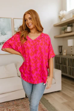 Unforgettable V-Neck Animal Print Blouse