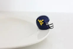 University of West Virginia Football Helmet Mini by Nora Fleming