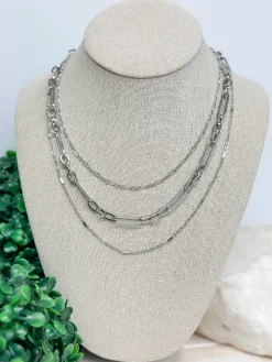Uno, Dos, Tres Necklace - Silver by B.B. Lila
