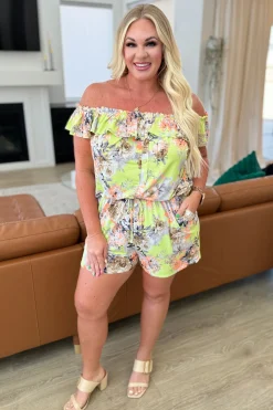 Until I Found You Off Shoulder Romper in Floral