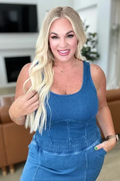 Urban Blues Scoop Neck Top in Light Denim