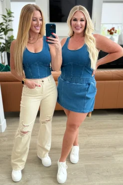 Urban Blues Scoop Neck Top in Light Denim