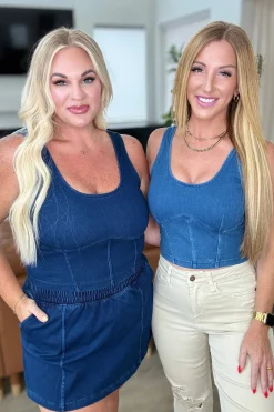 Urban Blues Scoop Neck Top in Light Denim