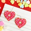 Valentine's Day Heart Donut Dangle Earrings