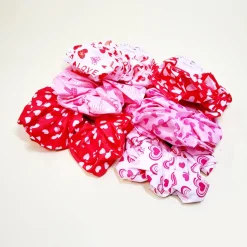 Valentines Day Heart Pattern Scrunchies