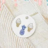 Vanilla Swirl Ice Cream Cone Signature Enamel Studs by Prep Obsessed