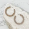 Velvet Hoop Earrings - Grey