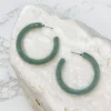 Velvet Hoop Earrings - Sage