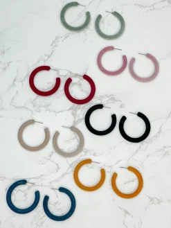 Velvet Hoop Earrings - Sage