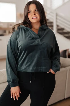 Velvet Icon Hoodie In Grey Blue