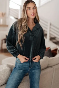 Velvet Icon Hoodie In Grey Blue