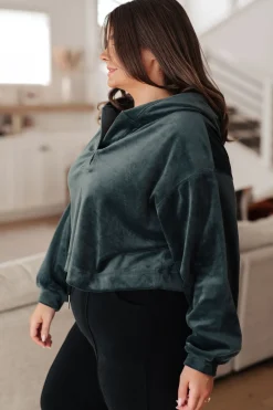 Velvet Icon Hoodie In Grey Blue