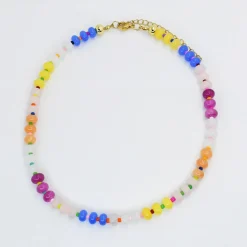 Vibrant Smooth Gemstone Necklace