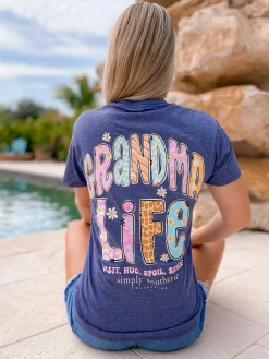'Visit, Hug, Spoil, Repeat' Grandma Short Sleeve Tee by Simply Southern